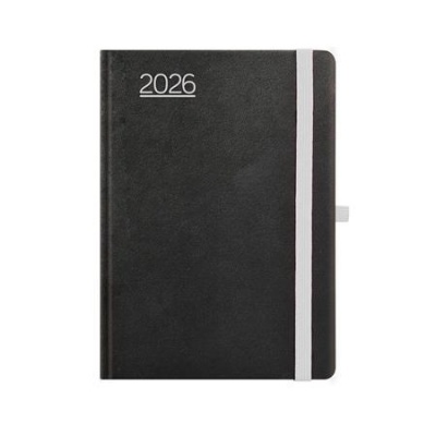 Naptár, tervező, A5, napi, TOPTIMER, "Nero", fekete-szürke